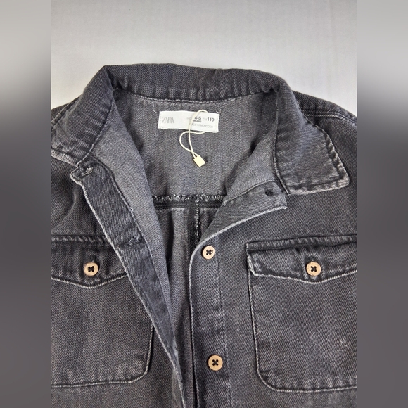Zara quarter sleeve denim button down dress Size 4-5 Yrs - Picture 4 of 11